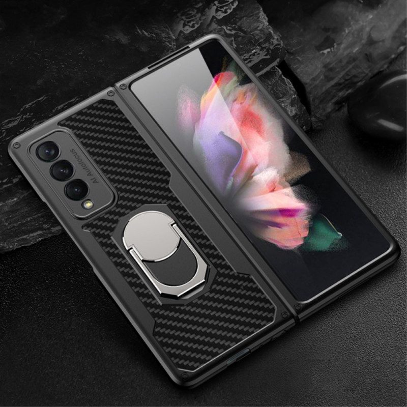 Cover Samsung Galaxy Z Fold 3 5G Supporto Anello In Fibra Di Carbonio Gkk