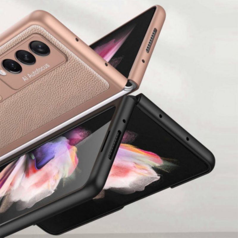 Cover Samsung Galaxy Z Fold 3 5G Supporto Gkk Litchi In Pelle