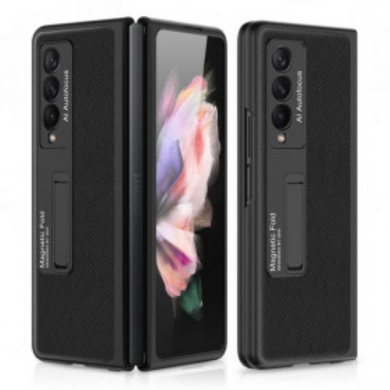 Cover Samsung Galaxy Z Fold 3 5G Supporto In Pelle Intrecciata Gkk