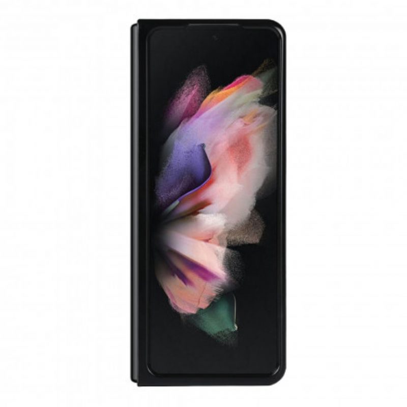 Cover Samsung Galaxy Z Fold 3 5G Supporto In Pelle Litchi