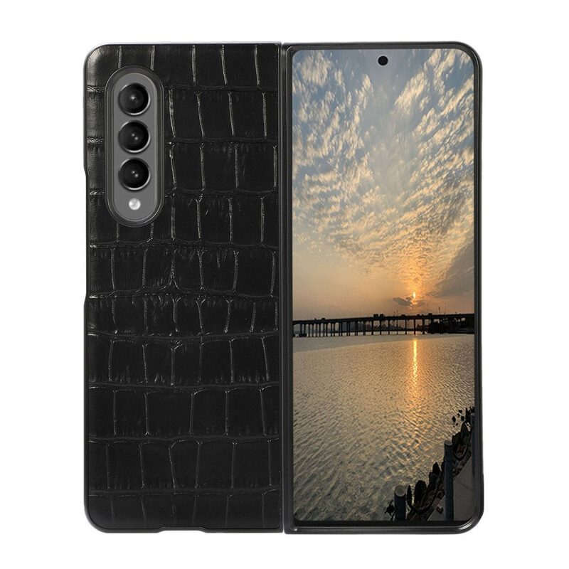 Cover Samsung Galaxy Z Fold 3 5G Vera Pelle Di Coccodrillo