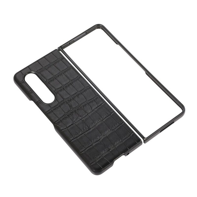 Cover Samsung Galaxy Z Fold 3 5G Vera Pelle Di Coccodrillo