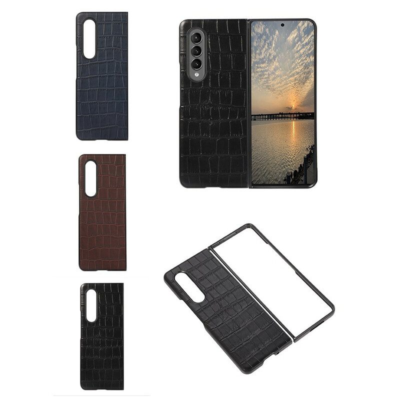 Cover Samsung Galaxy Z Fold 3 5G Vera Pelle Di Coccodrillo