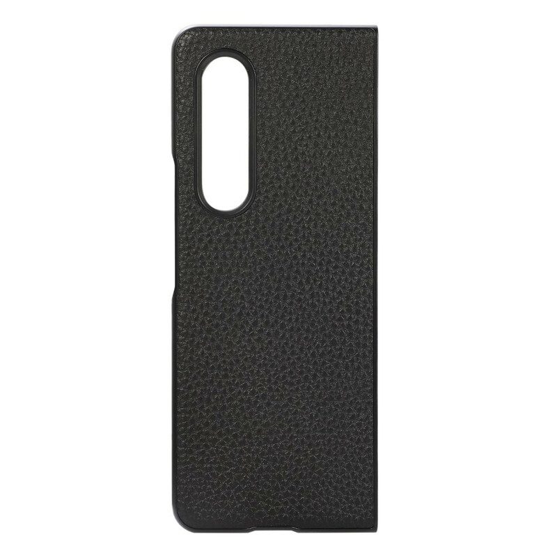 Cover Samsung Galaxy Z Fold 3 5G Vera Pelle Di Litchi