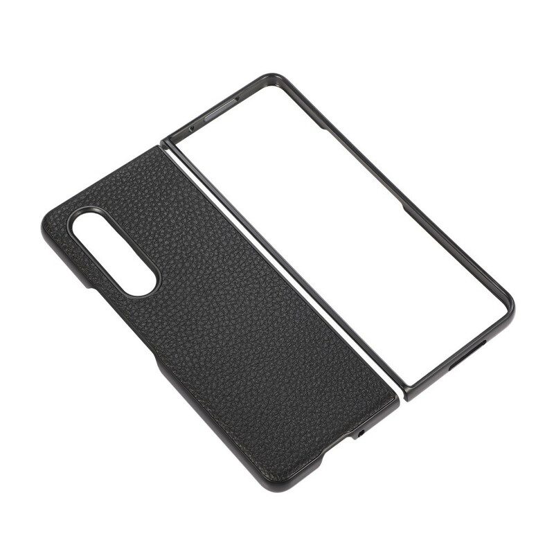 Cover Samsung Galaxy Z Fold 3 5G Vera Pelle Di Litchi