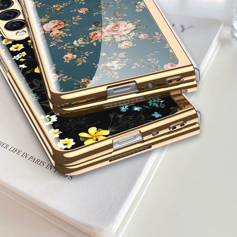 Cover Samsung Galaxy Z Fold 3 5G Vetro Temperato Floreale