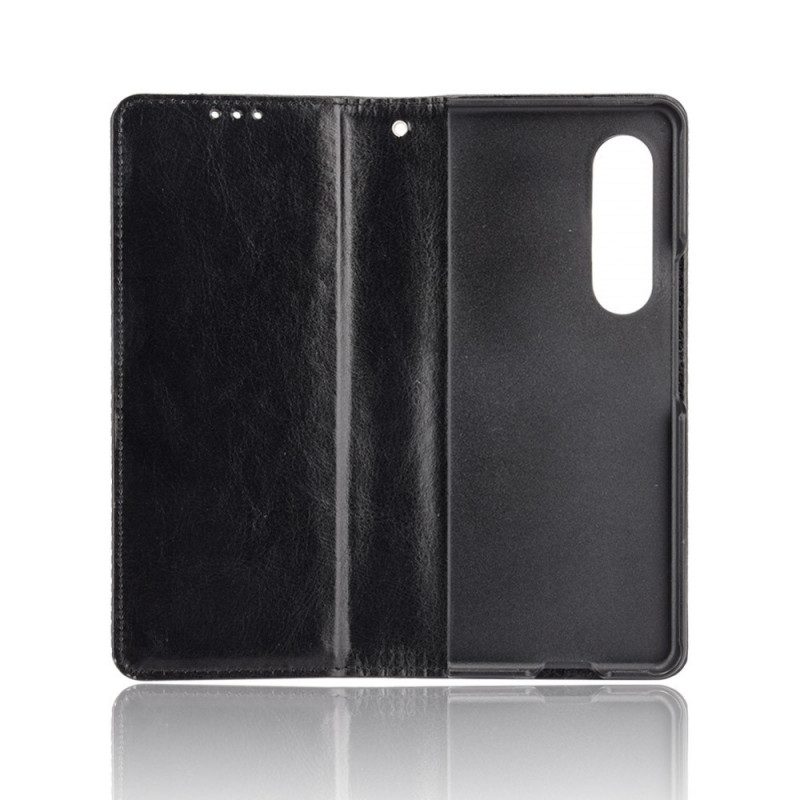 Custodia A Portafoglio Samsung Galaxy Z Fold 3 5G Portapennino Stilizzato Effetto Pelle