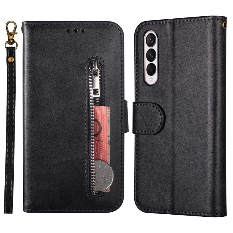 Custodia in pelle Samsung Galaxy Z Fold 3 5G Borsa Con Cordino