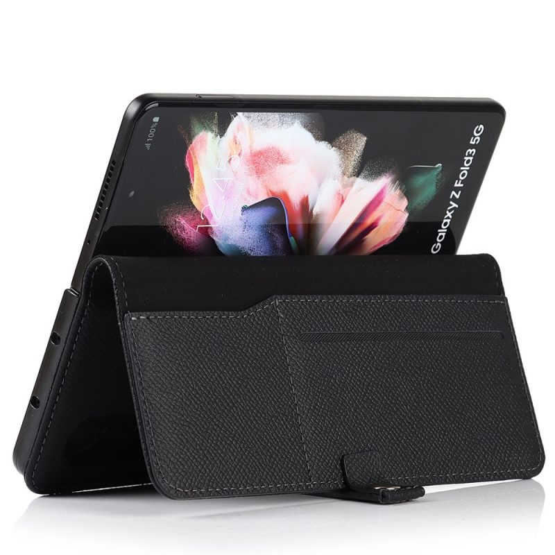 Custodia in pelle Samsung Galaxy Z Fold 3 5G Portapenne E Cinturino In Vera Pelle