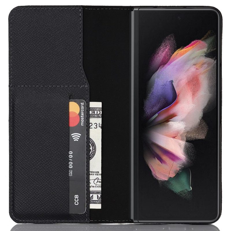 Custodia in pelle Samsung Galaxy Z Fold 3 5G Portapenne E Cinturino In Vera Pelle