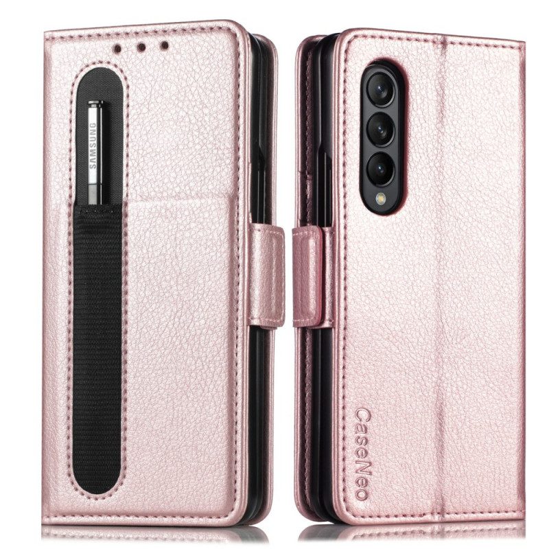 Folio Cover Samsung Galaxy Z Fold 3 5G Caseneo Effetto Pelle