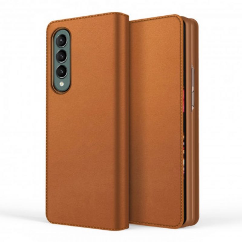 Folio Cover Samsung Galaxy Z Fold 3 5G Custodia in pelle Crosta Di Pelle Effetto Pelle