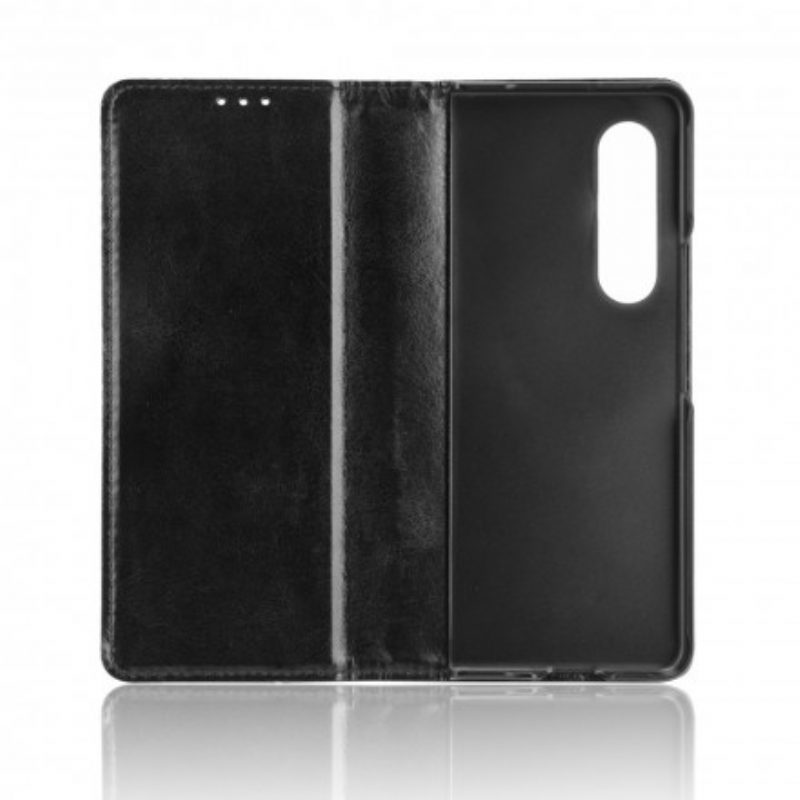 Folio Cover Samsung Galaxy Z Fold 3 5G Custodia in pelle Effetto Pelle Stilizzata