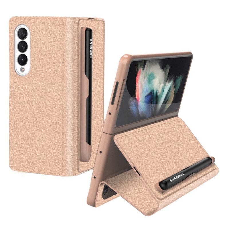 Folio Cover Samsung Galaxy Z Fold 3 5G Custodia in pelle Porta Stilo In Ecopelle