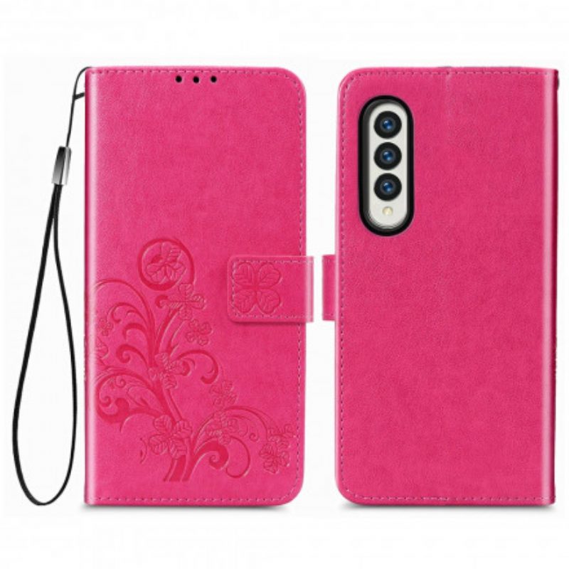 Folio Cover Samsung Galaxy Z Fold 3 5G Fiori Design Con Cordino