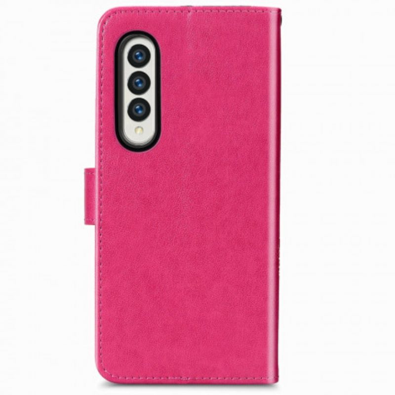 Folio Cover Samsung Galaxy Z Fold 3 5G Fiori Design Con Cordino