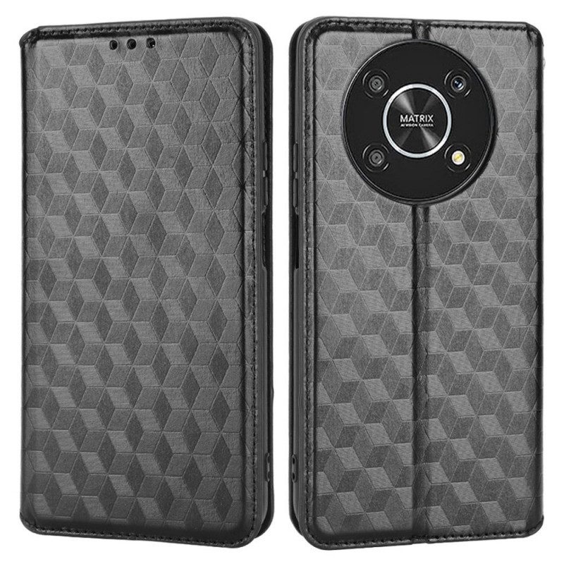 Folio Cover Honor Magic 4 Lite 5G Custodia in pelle Texture Effetto Pelle 3d