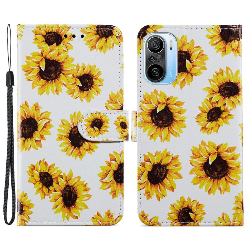 Custodia in pelle Xiaomi Mi 11i 5G Girasoli