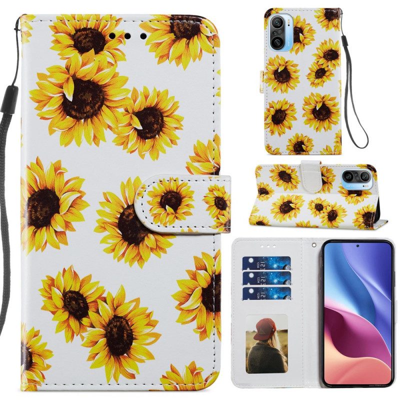 Custodia in pelle Xiaomi Mi 11i 5G Girasoli