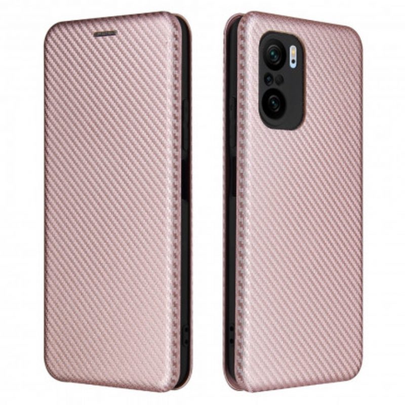 Folio Cover Xiaomi Mi 11i 5G Custodia in pelle Fibra Di Carbonio Con Anello Di Supporto