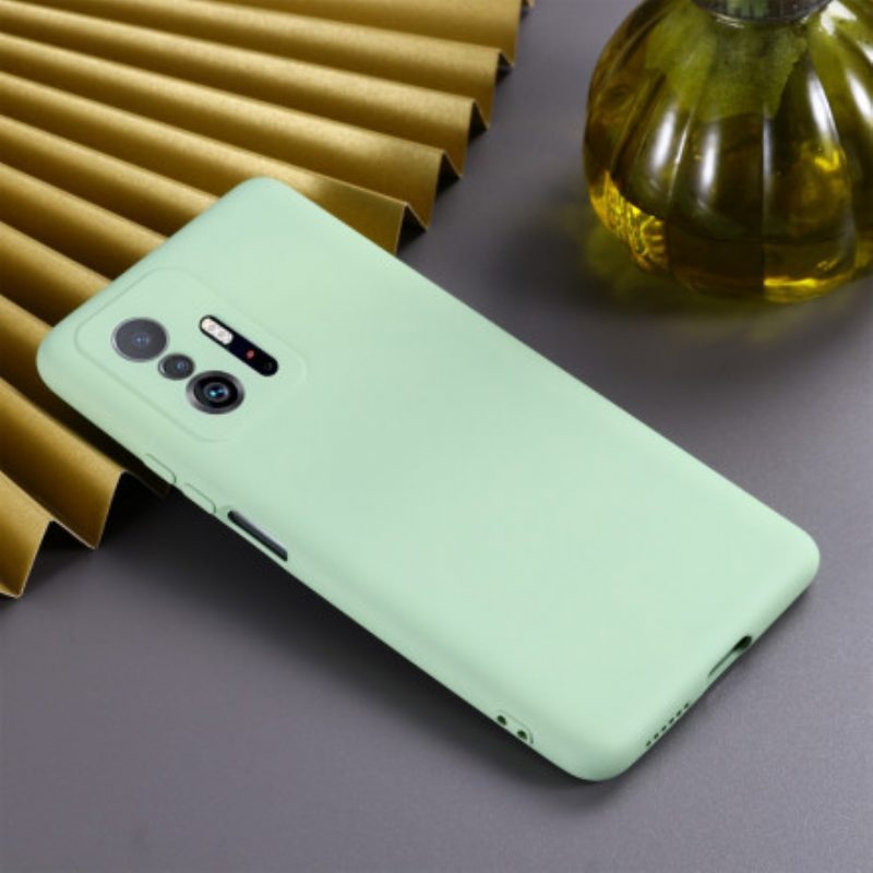 Cover Xiaomi 11T / 11T Pro Silicone Liquido Con Cordino