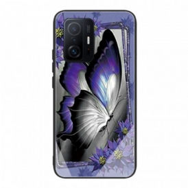 Cover Xiaomi 11T / 11T Pro Vetro Temperato Farfalla Viola