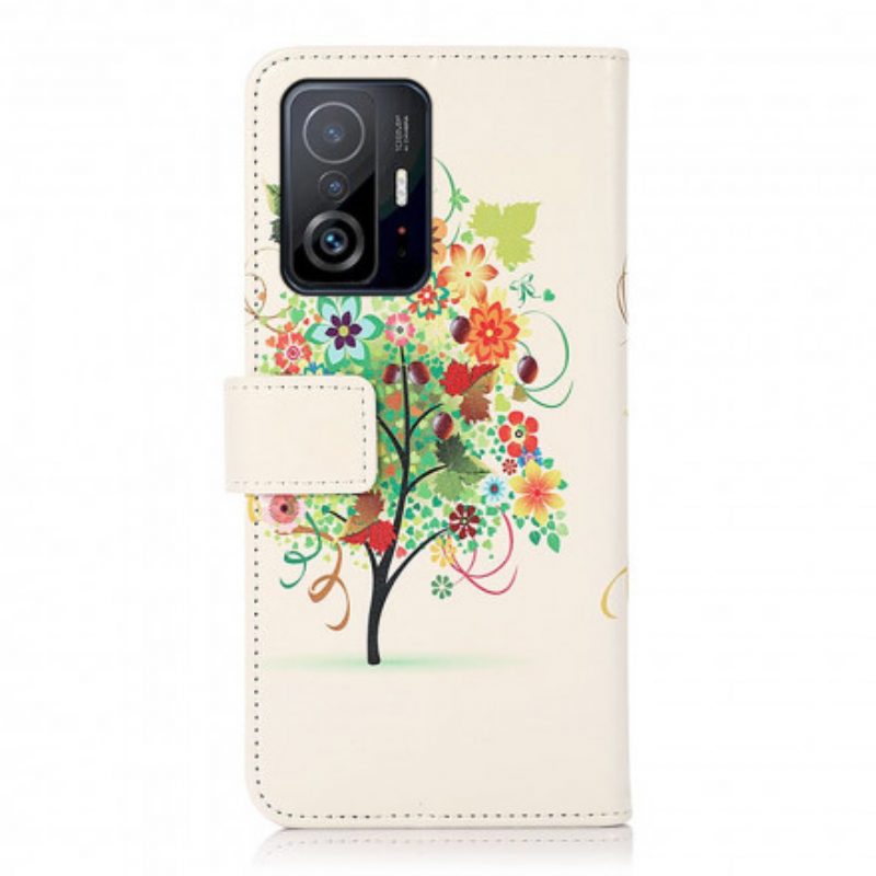 Custodia in pelle Xiaomi 11T / 11T Pro Albero In Fiore