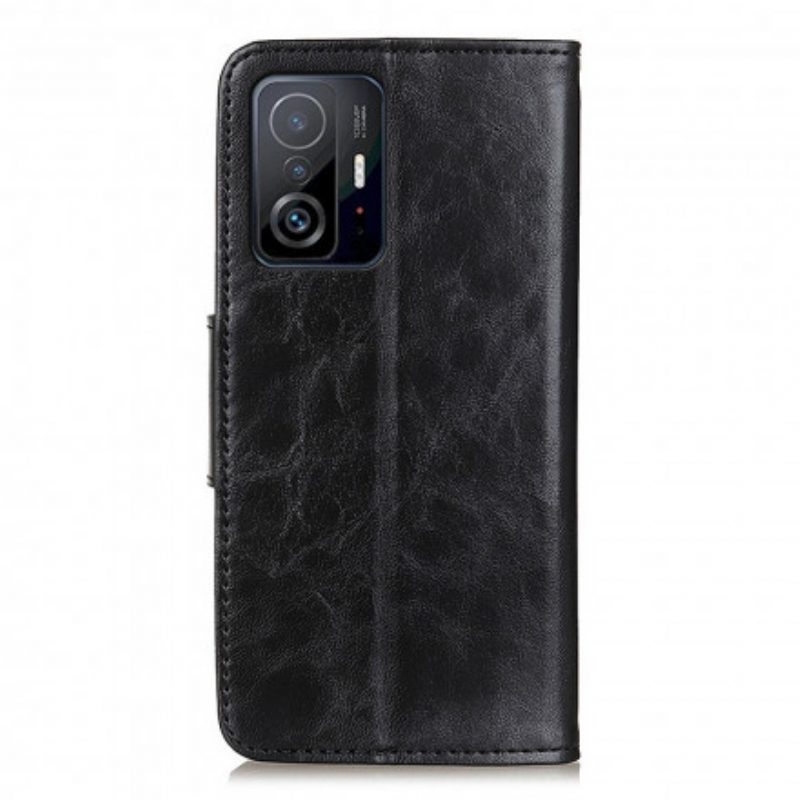 Custodia in pelle Xiaomi 11T / 11T Pro Chiusura Reversibile In Pelle Crosta