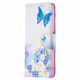 Custodia in pelle Xiaomi 11T / 11T Pro Farfalle E Fiori Dipinti