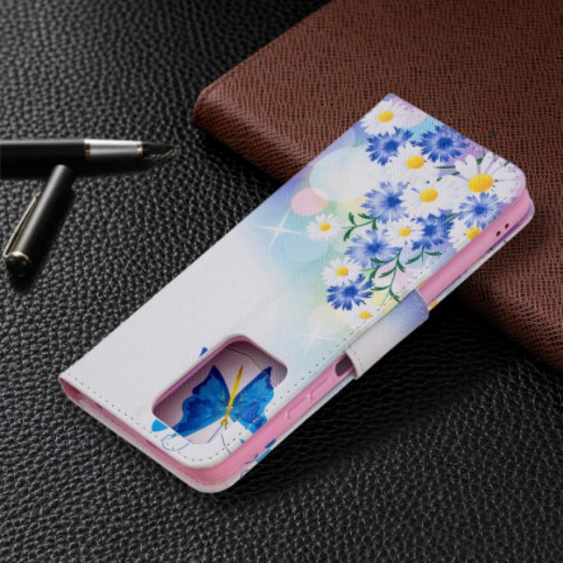 Custodia in pelle Xiaomi 11T / 11T Pro Farfalle E Fiori Dipinti