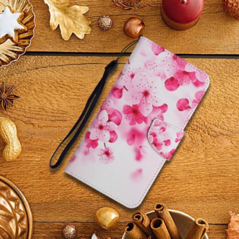 Custodia in pelle Xiaomi 11T / 11T Pro Fiori Rosa