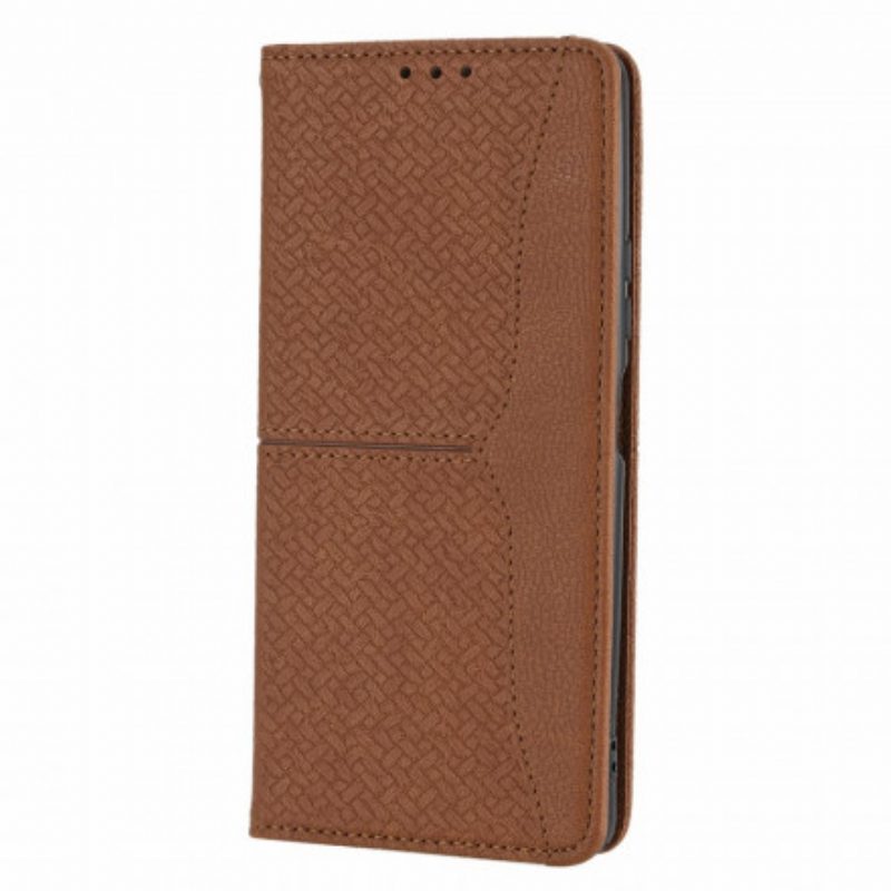 Custodia in pelle Xiaomi 11T / 11T Pro Stile In Pelle Intrecciata Con Cinturino