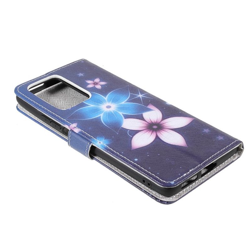 Folio Cover Xiaomi 11T / 11T Pro Cinturino Lunare Fiori