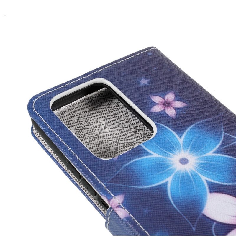 Folio Cover Xiaomi 11T / 11T Pro Cinturino Lunare Fiori