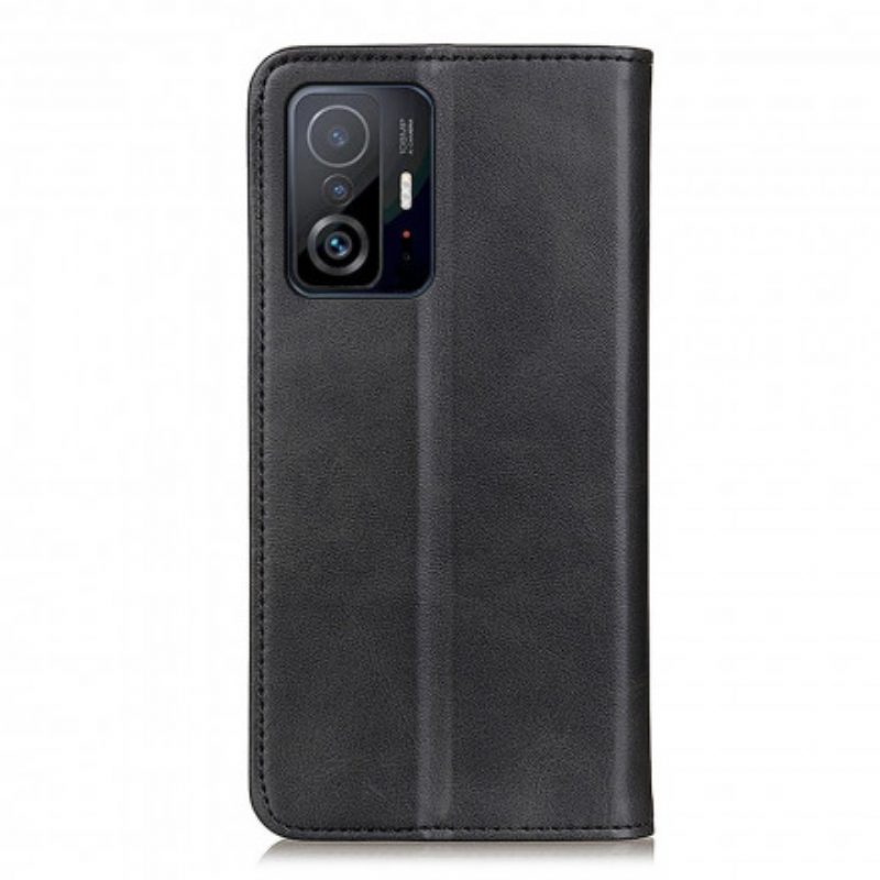 Folio Cover Xiaomi 11T / 11T Pro Custodia in pelle Crosta Di Pelle Opaca