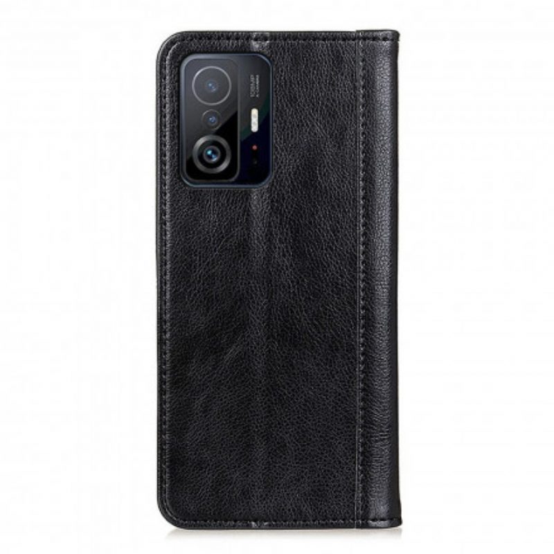 Folio Cover Xiaomi 11T / 11T Pro Custodia in pelle Eleganza Split Litchi Leather