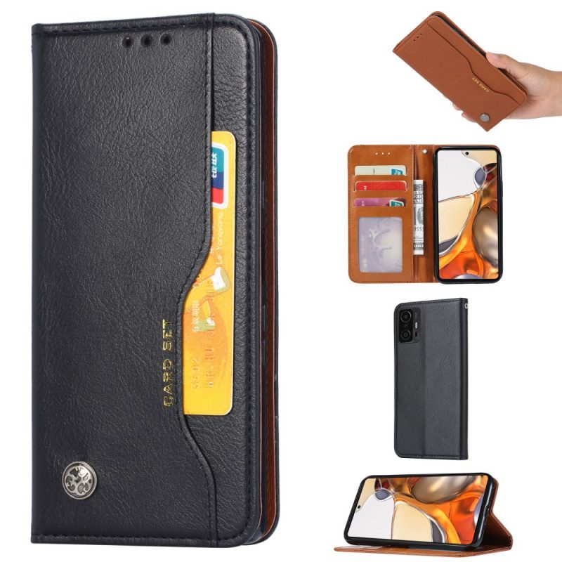 Folio Cover Xiaomi 11T / 11T Pro Custodia in pelle Portacarte In Ecopelle