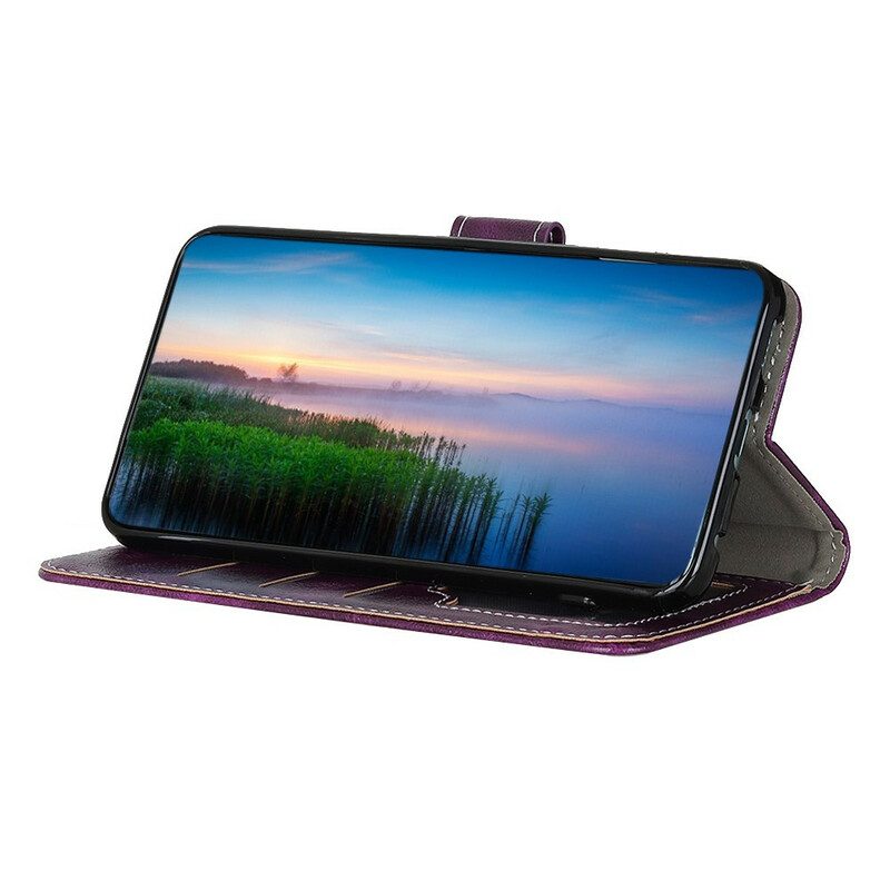 Custodia in pelle Samsung Galaxy Note 10 Lite Cuciture Lucide E Visibili