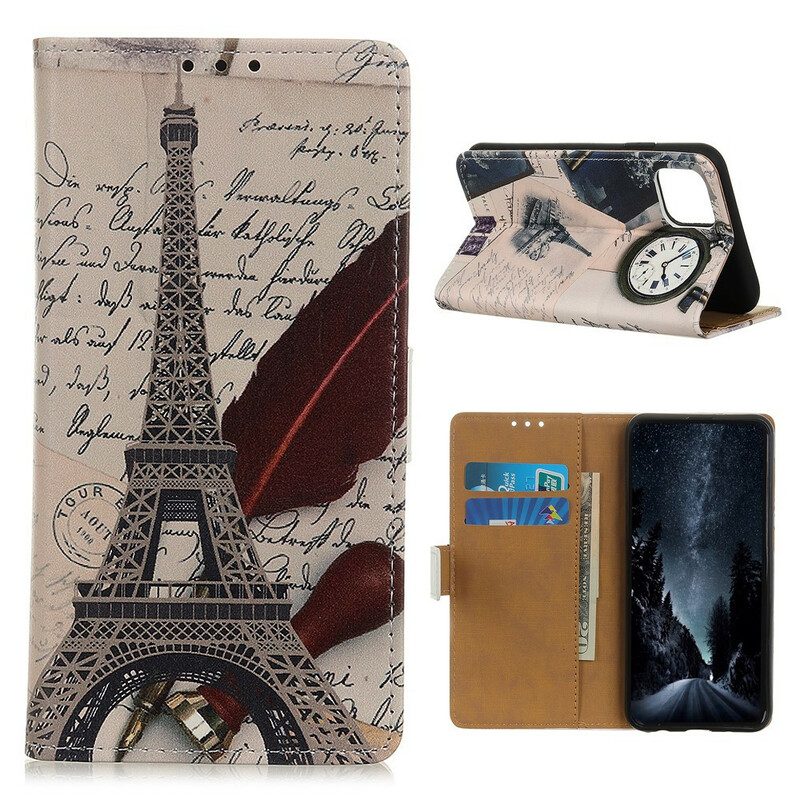 Custodia in pelle Samsung Galaxy Note 10 Lite Torre Eiffel Del Poeta