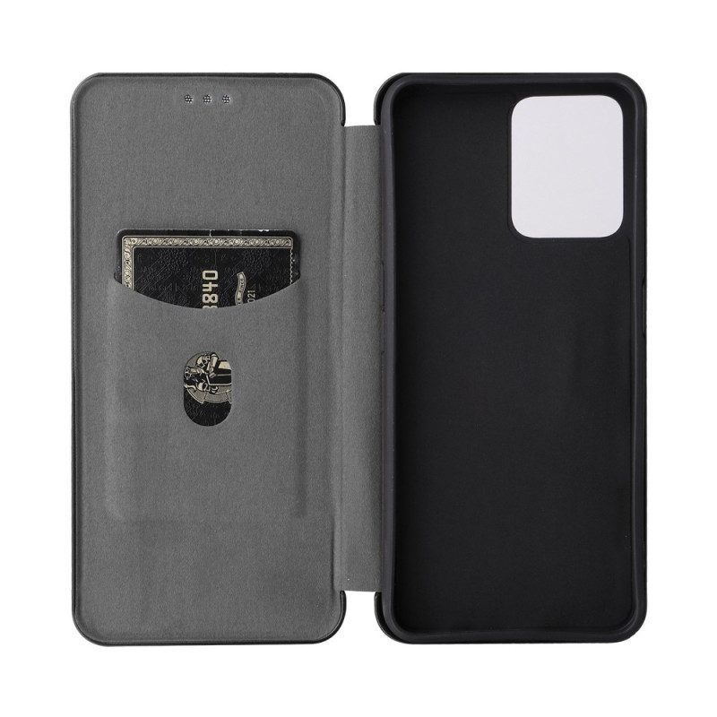 Folio Cover Realme C35 Custodia in pelle Anello In Fibra Di Carbonio