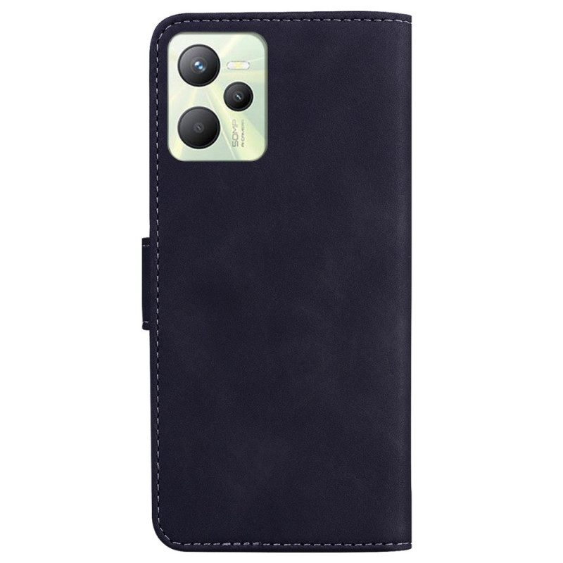 Folio Cover Realme C35 Farfalla Dal Tocco Di Pelle