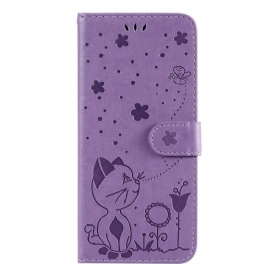 Folio Cover Realme C35 Gatto Fiori Ape Strappy