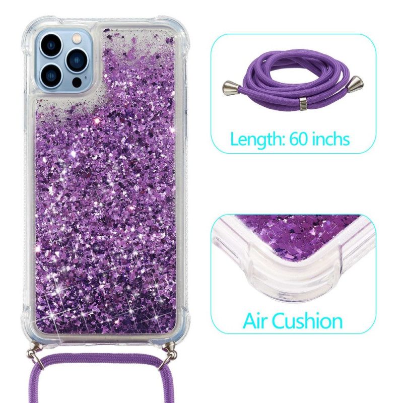 Cover iPhone 14 Pro Design Con Paillettes Con Coulisse