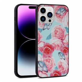 Cover iPhone 14 Pro Ecopelle Floreale