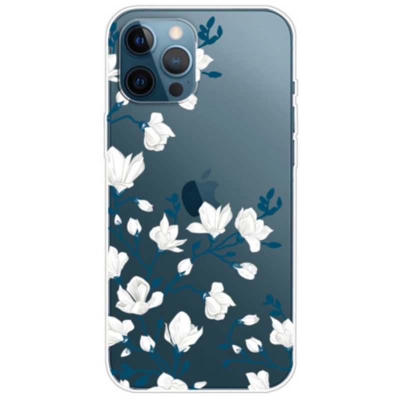 Cover iPhone 14 Pro Fiori Bianchi Senza Soluzione Di Continuità