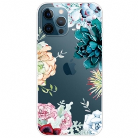 Cover iPhone 14 Pro Fiori Dell'acquerello Senza Soluzione Di Continuità