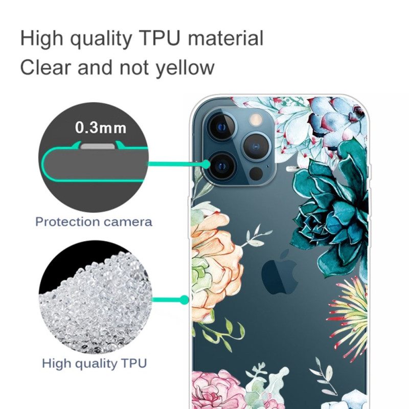 Cover iPhone 14 Pro Fiori Dell'acquerello Senza Soluzione Di Continuità