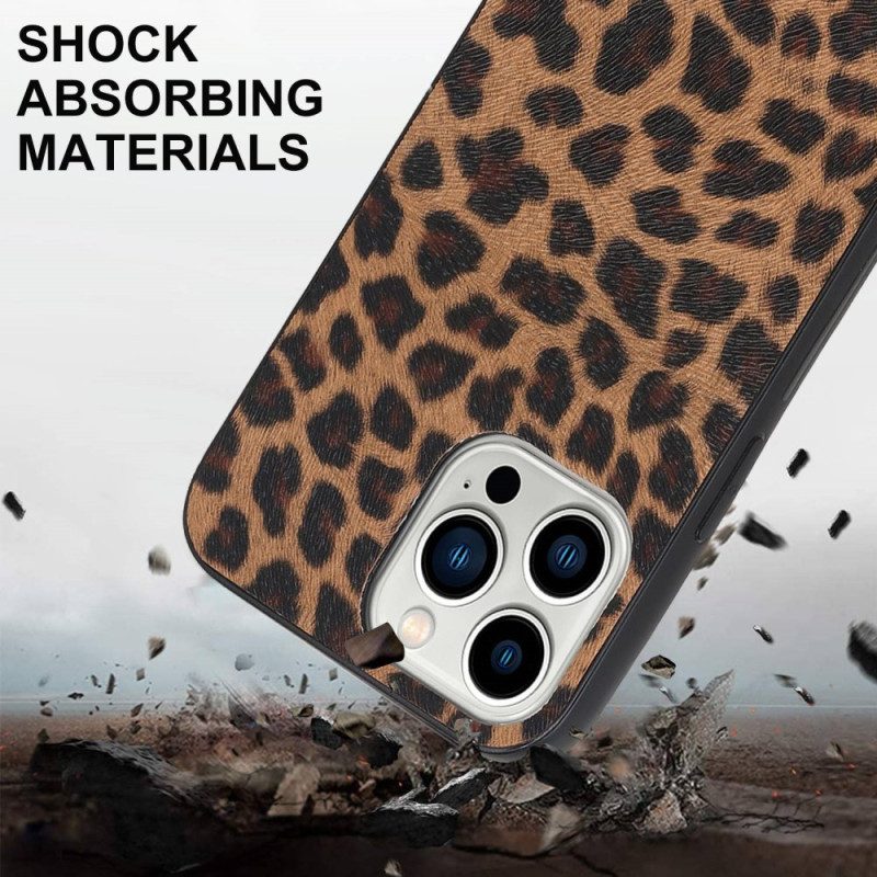 Cover iPhone 14 Pro Leopardo Con Tracolla