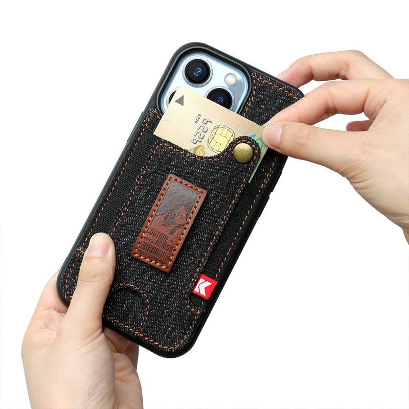 Cover iPhone 14 Pro Porta Carte E Cinturino Per Jeans