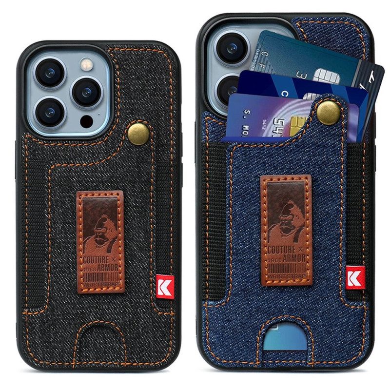 Cover iPhone 14 Pro Porta Carte E Cinturino Per Jeans